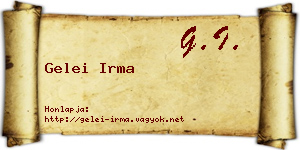 Gelei Irma névjegykártya